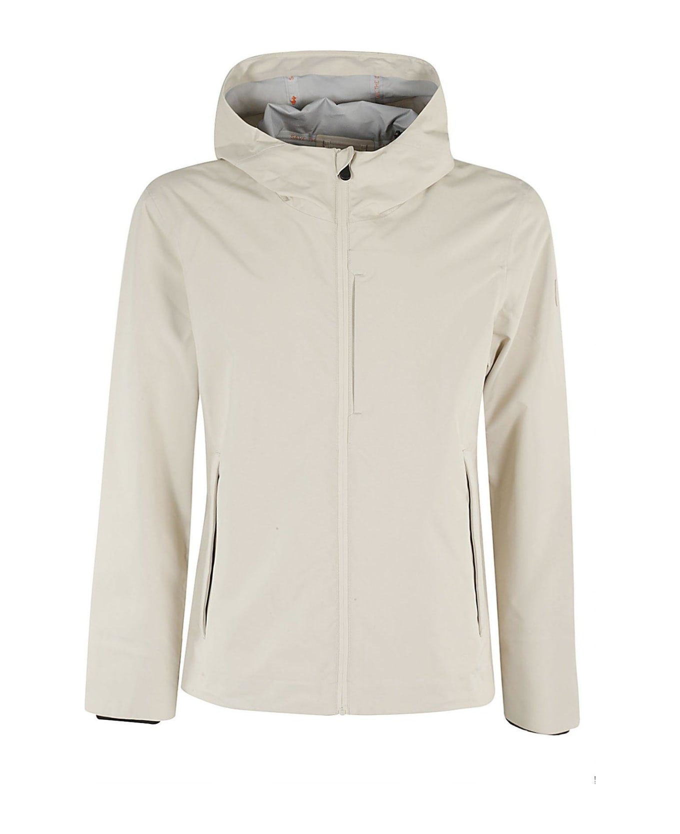 Save the Duck Jari Logo Patch Hooded Jacket - SHORE BEIGE