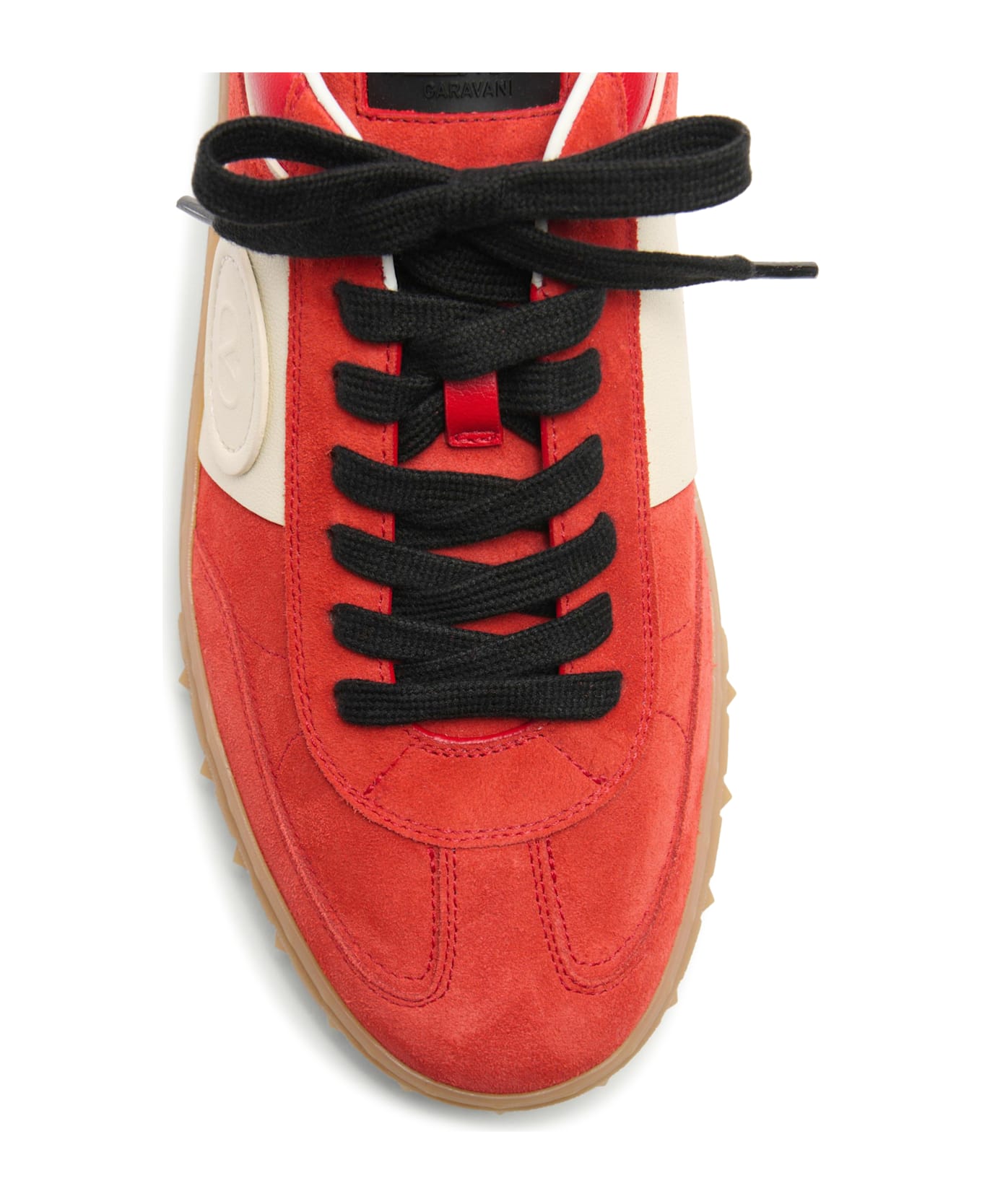 Valentino Garavani Upvillage Low Top Sneaker In Split Leather And Calfskin Nappa Leather - Red