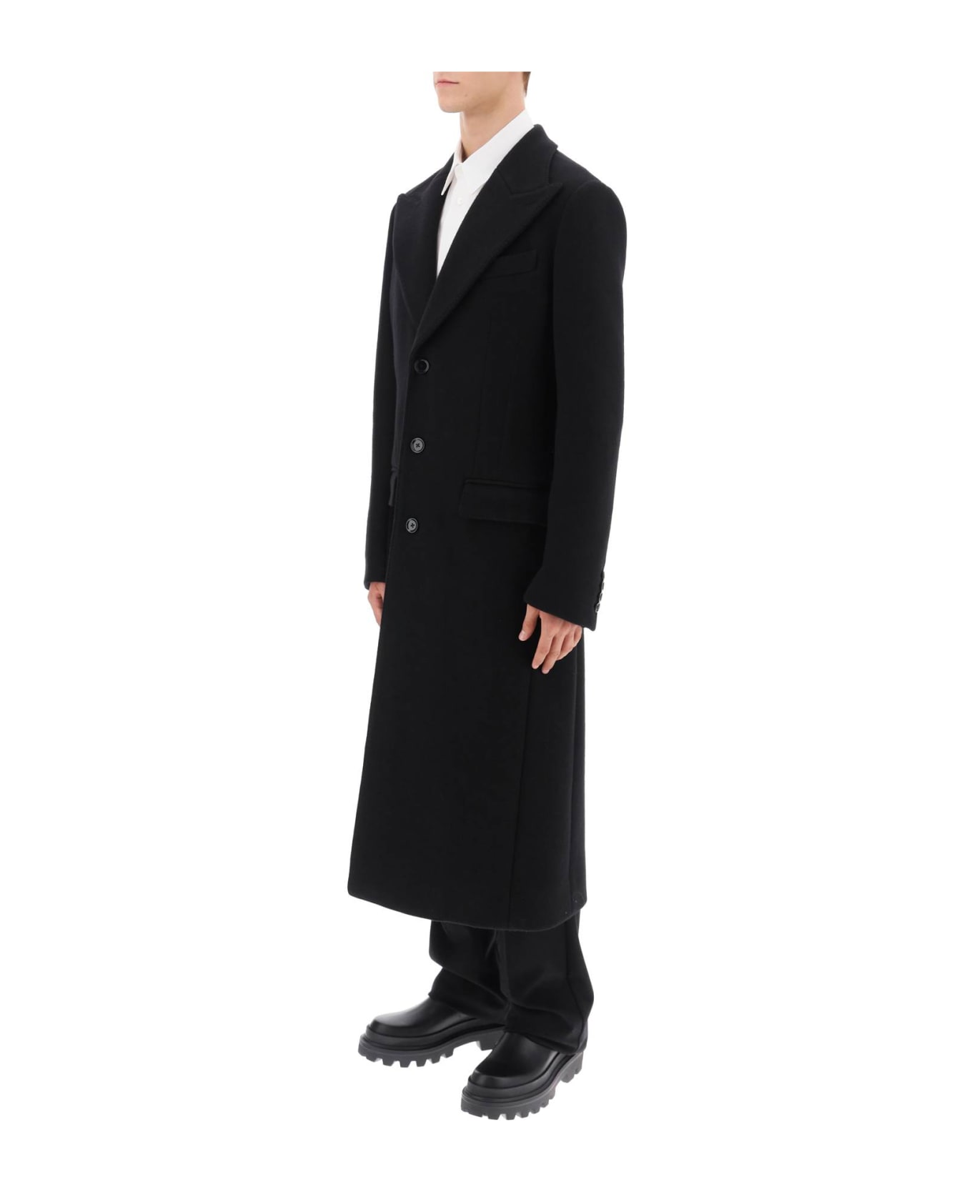 Dolce & Gabbana Long Single-breasted Deconstructed Coat - Black コート