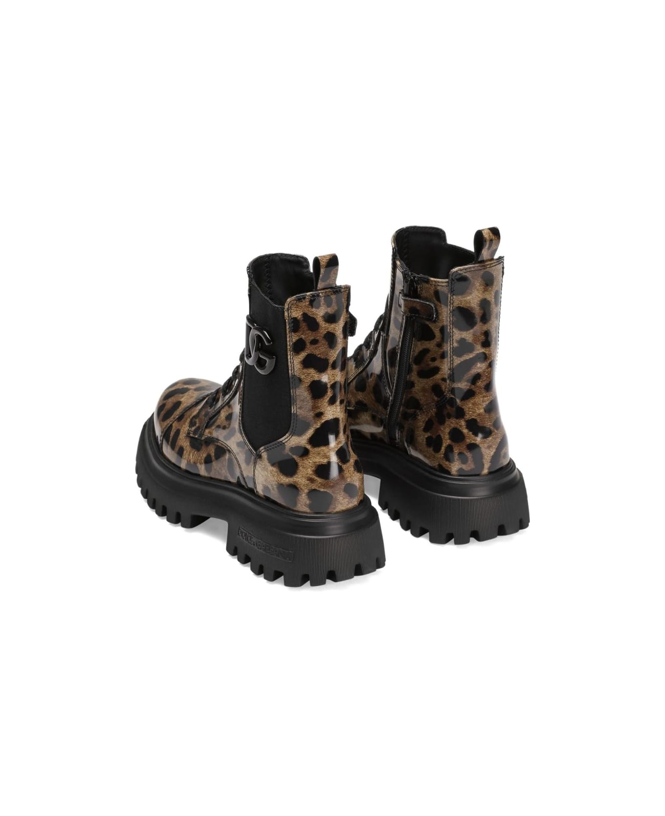 Dolce & Gabbana Dolce &amp; Gabbana Brown Leopard-print Lace-up Shoes - Brown