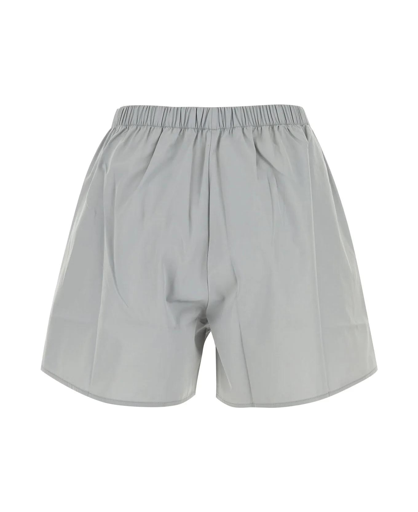 Miu Miu Light Grey Cotton Shorts - GREY