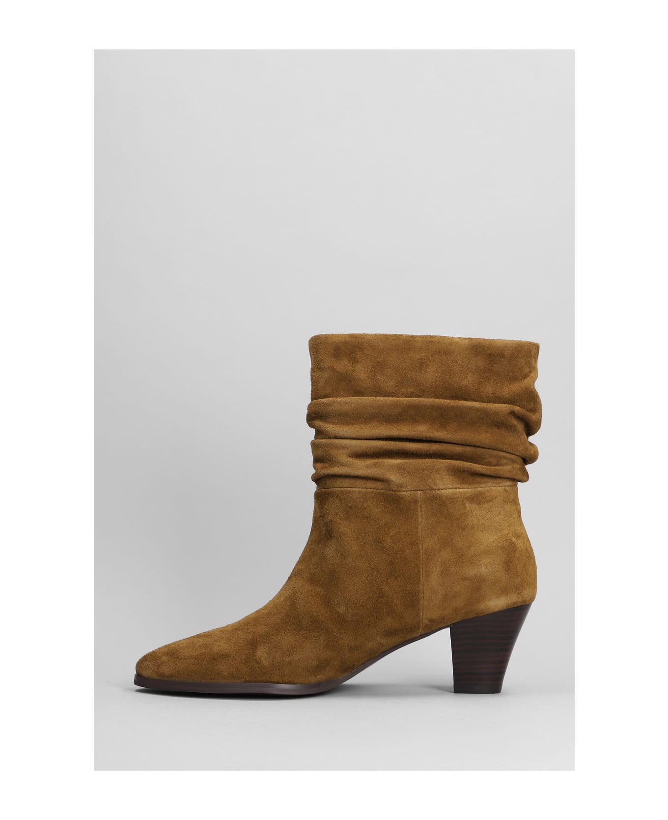 Bibi Lou High Heels Ankle Boots In Leather Color Suede - leather color