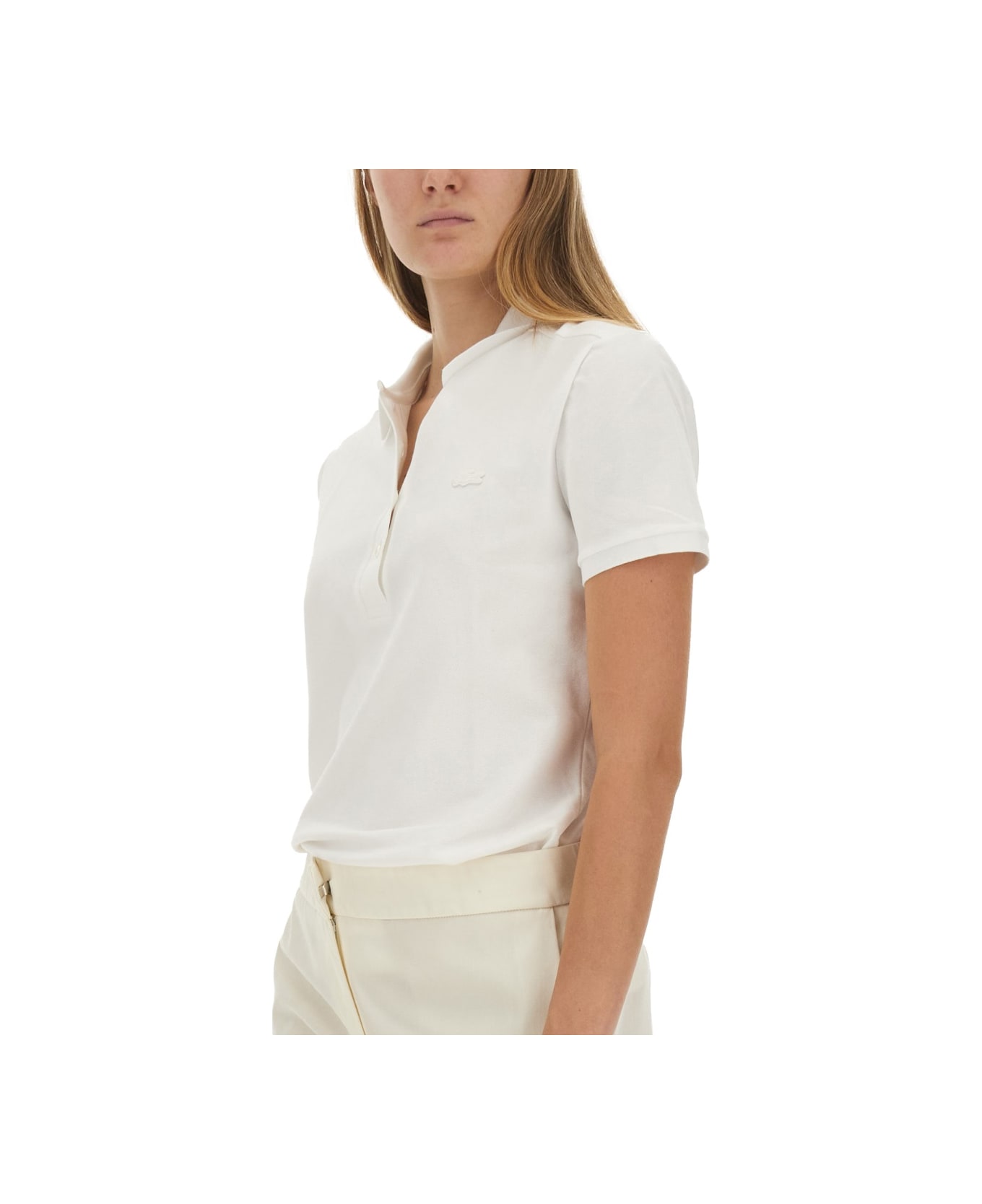 Lacoste Polo With Logo - Bianco