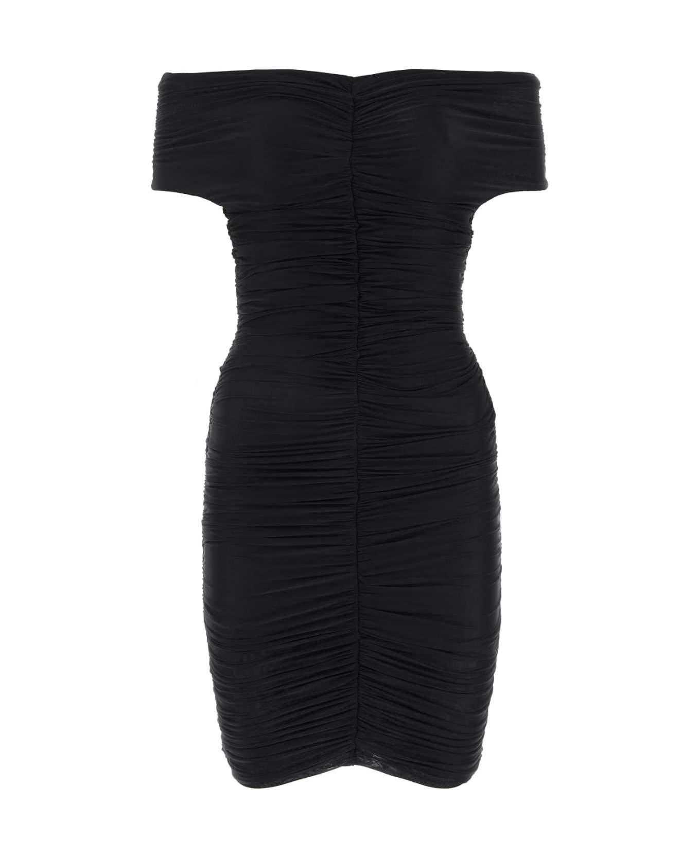 The Andamane Black Stretch Nylon Mini Dress - BLACK ワンピース＆ドレス