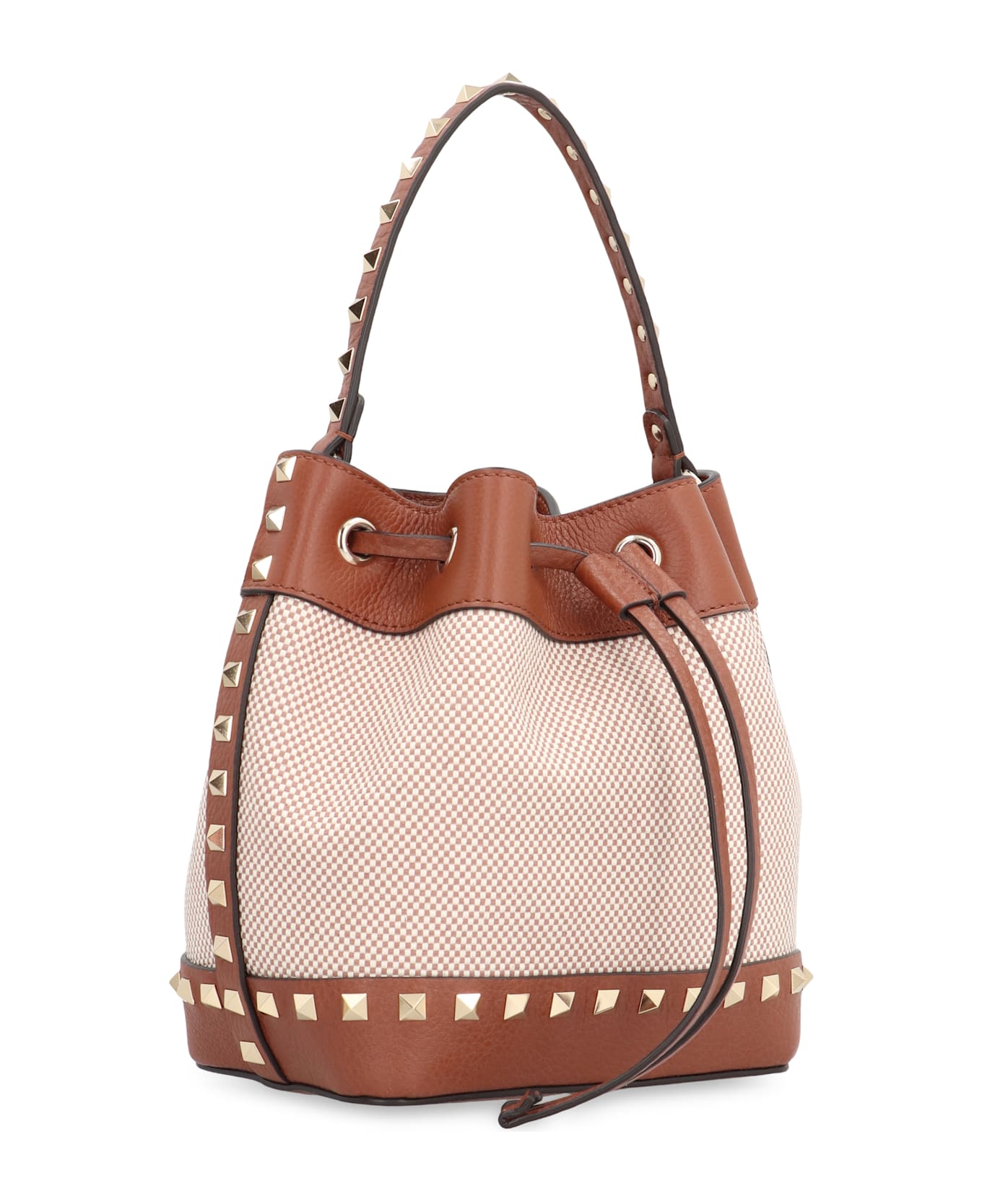 Valentino Garavani - Rockstud Bucket Bag - Leather Brown