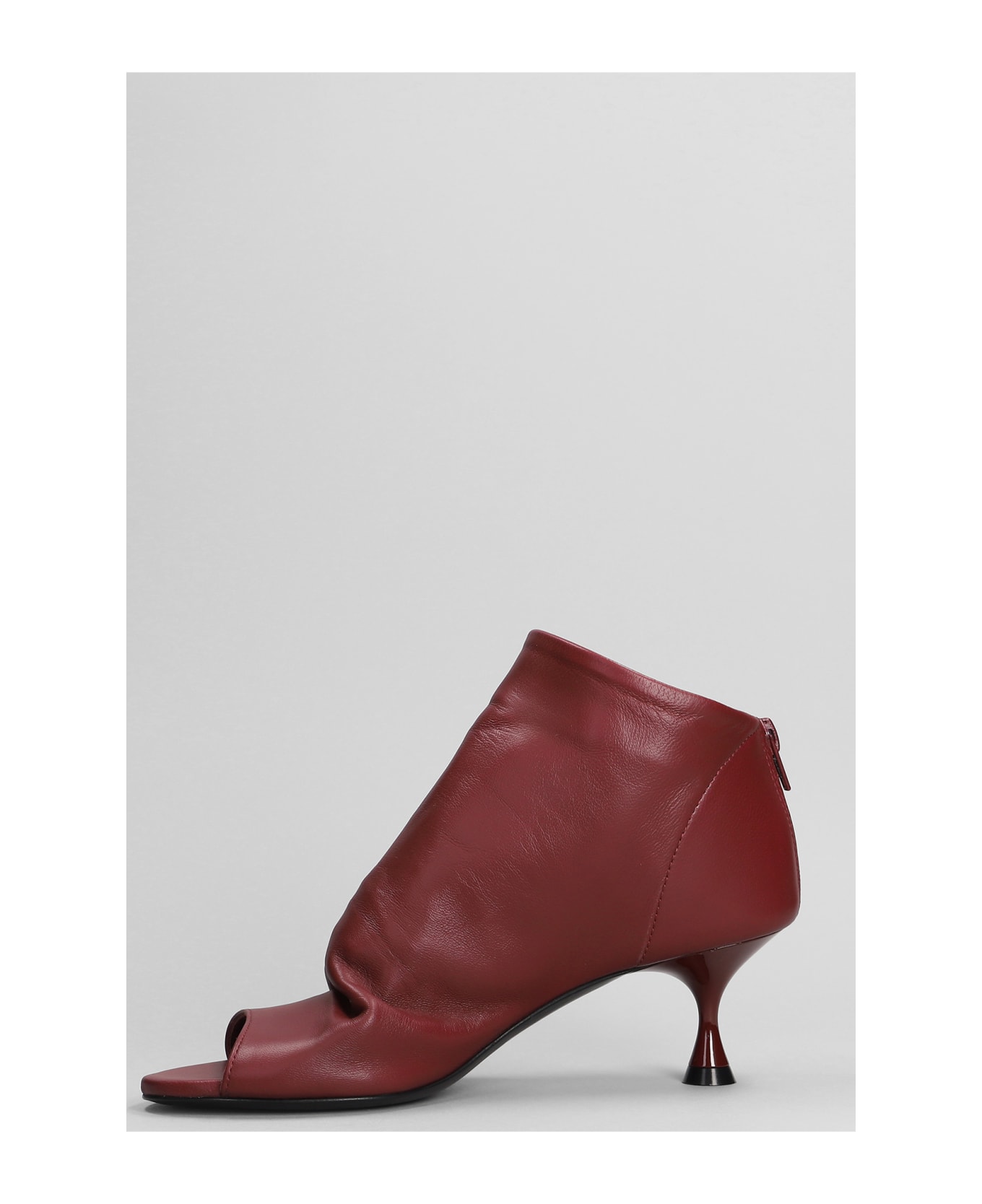 Marc Ellis High Heels Ankle Boots In Bordeaux Leather - bordeaux