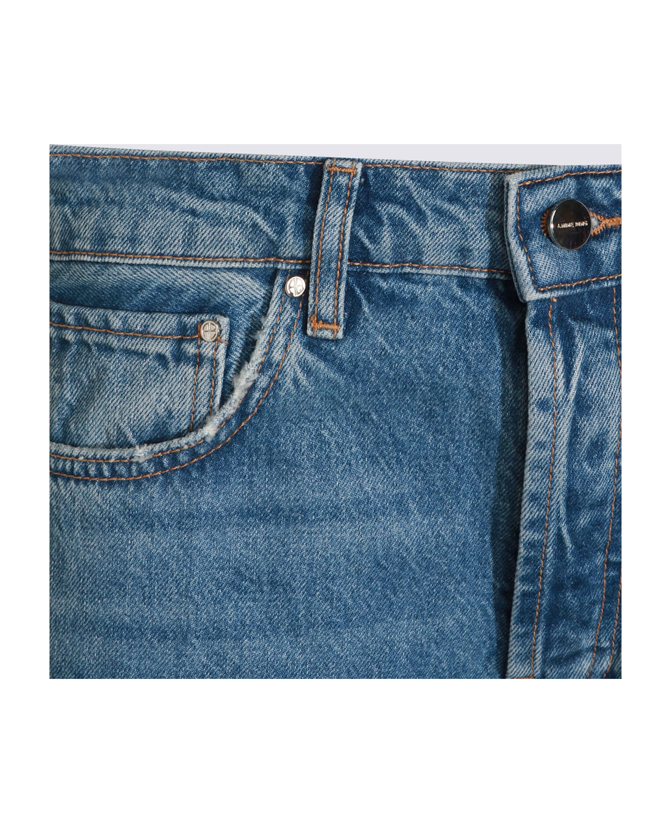 Anine Bing Light Blue Cotton Jeans - Washed Blue