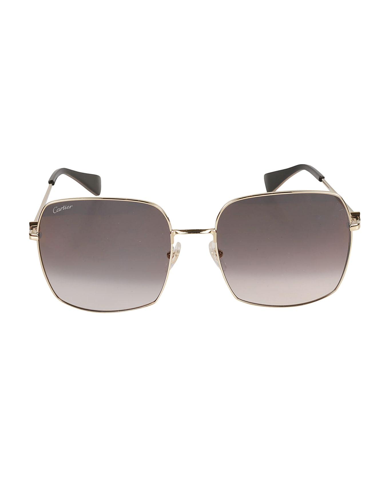 Cartier Eyewear Square Logo Sunglasses - Gold/Grey