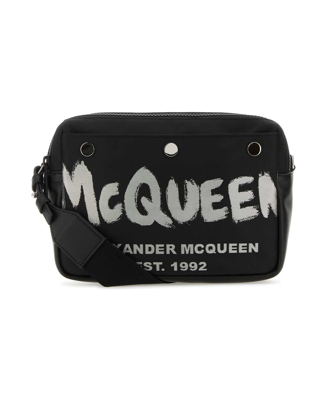 Alexander McQueen Black Fabric Mcqueen Graffiti Crossbody Bag - BLACKOFFWHITE ショルダーバッグ