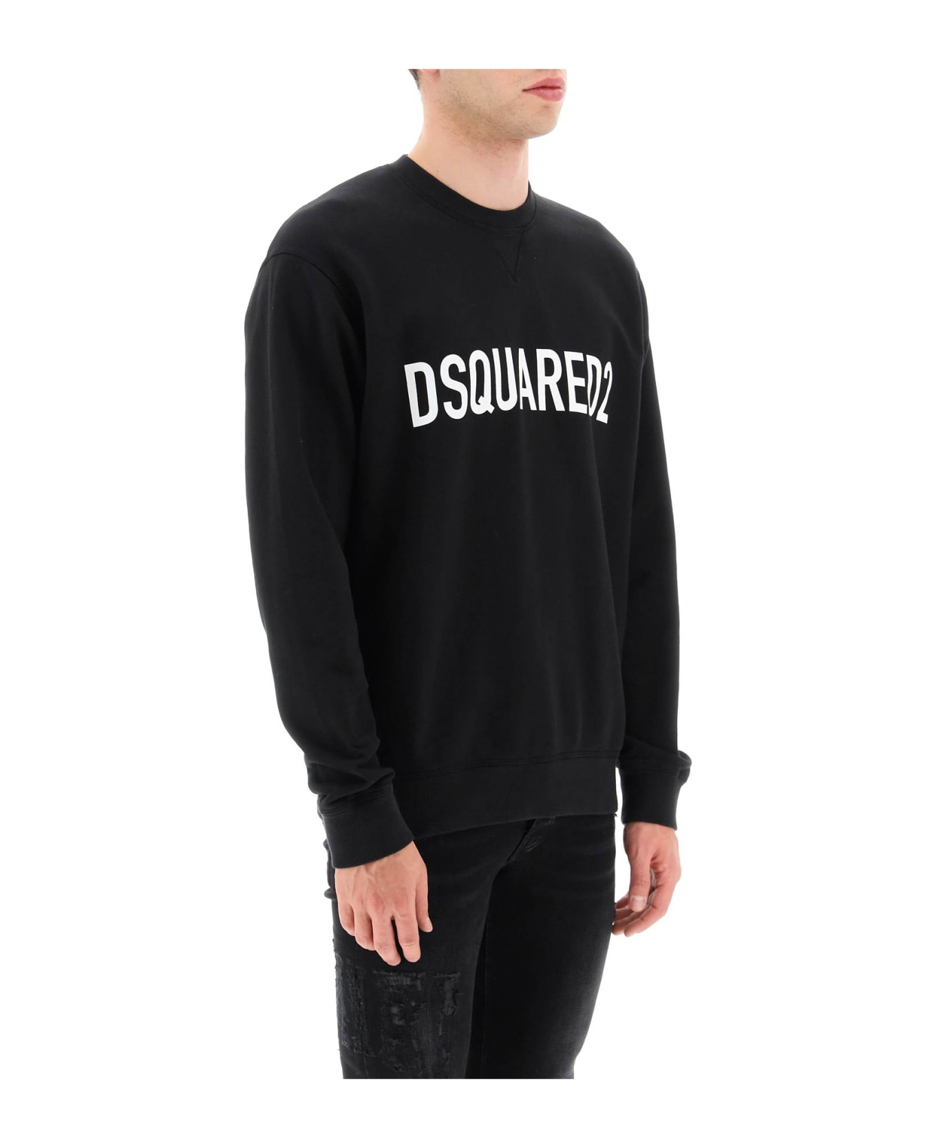 Dsquared2 Logo Printed Crewneck Sweatshirt - Black