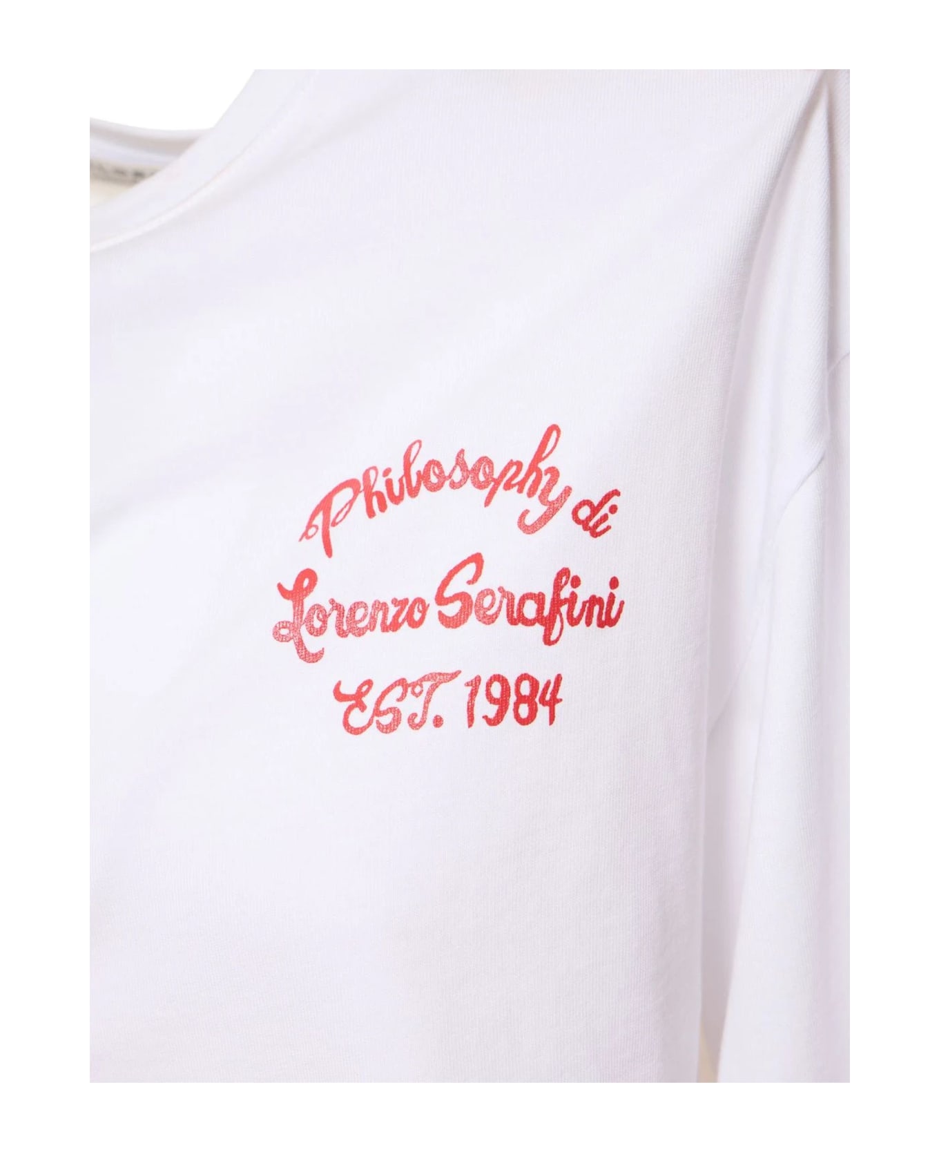Philosophy di Lorenzo Serafini White And Red Cotton T-shirt - White