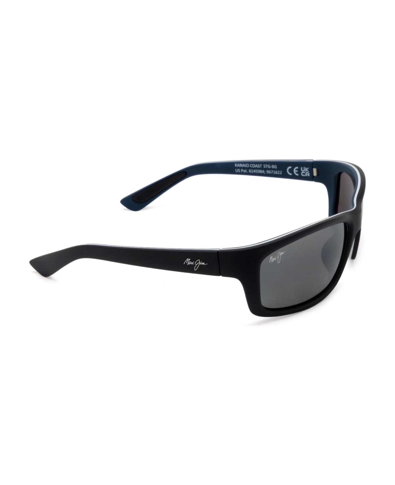 Maui Jim Mj766 Matte Soft Black / White / Blue Sunglasses - Matte Soft Black / White / Blue サングラス