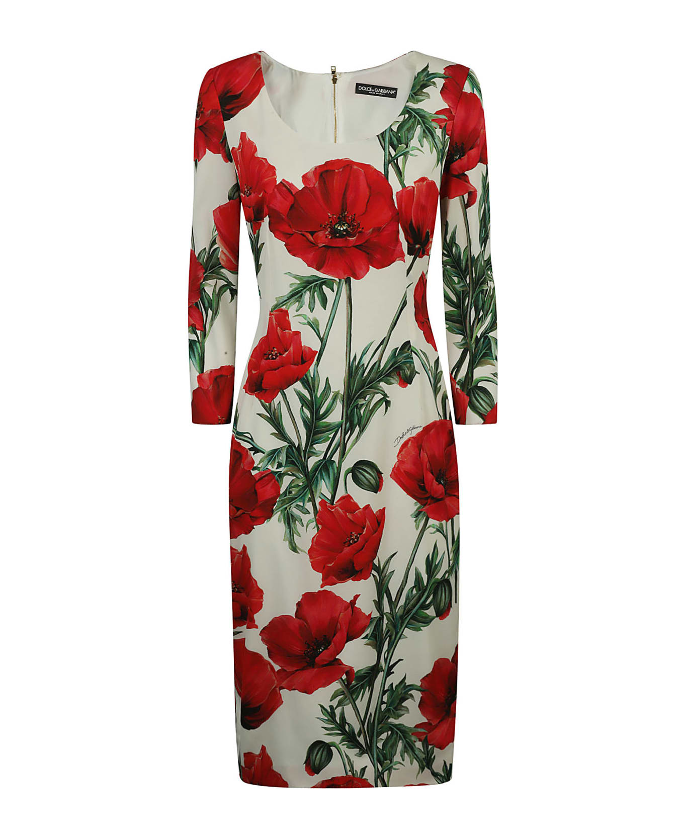 Dolce & Gabbana Flower Print Dress - Red