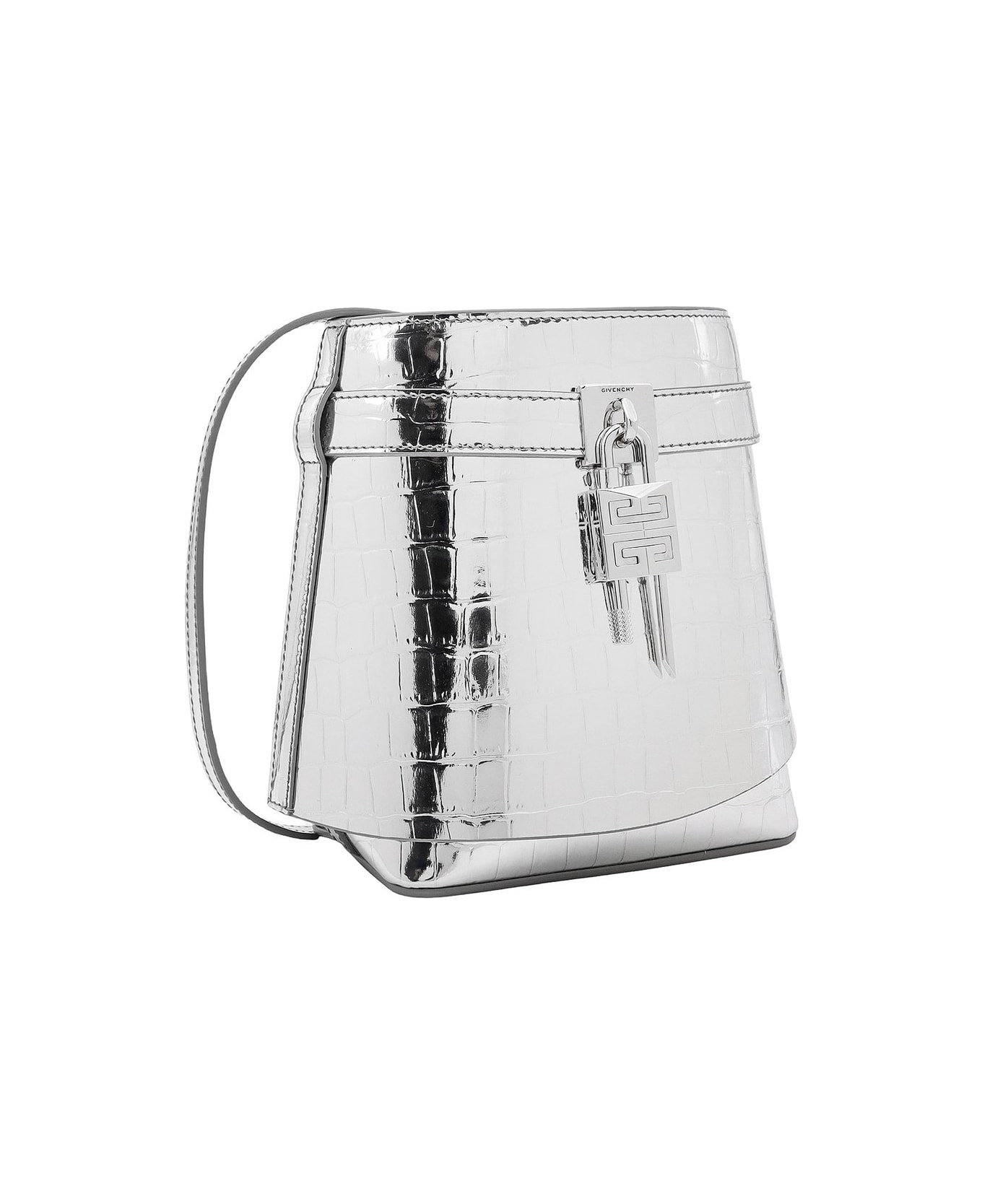 Givenchy Shark Lock Bucket Bag - Silver