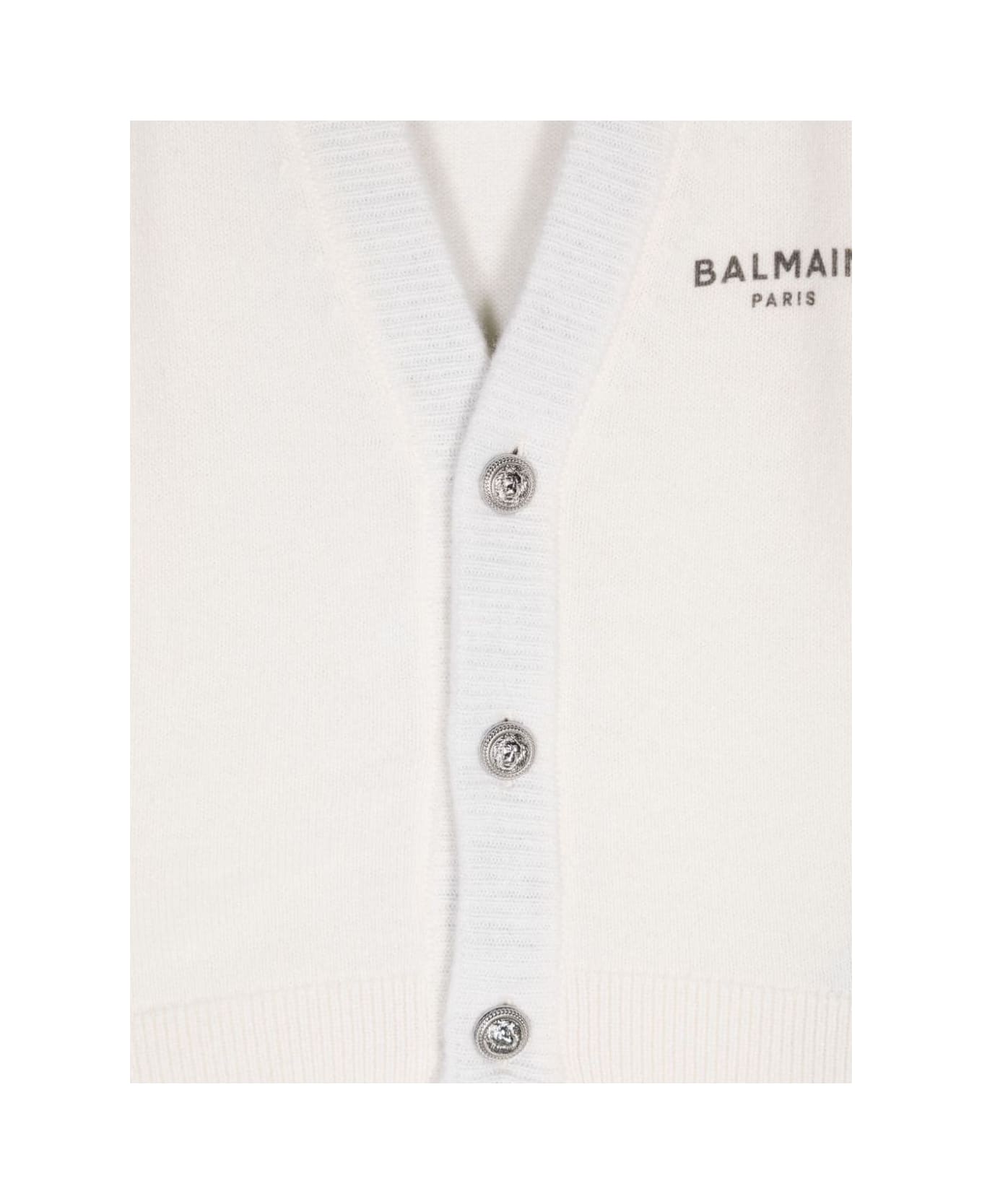 Balmain Cardigan Con Stampa - Cream