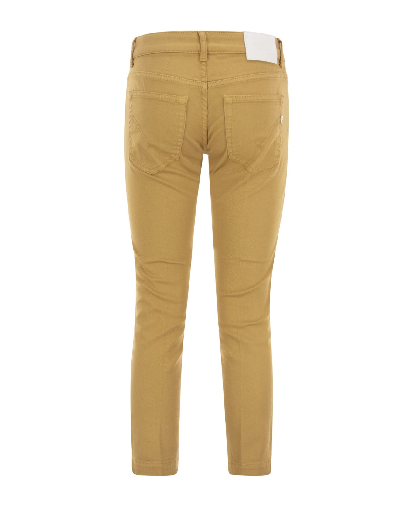 Dondup Rose Cropped Stretch Cotton Trousers - Mustard ボトムス