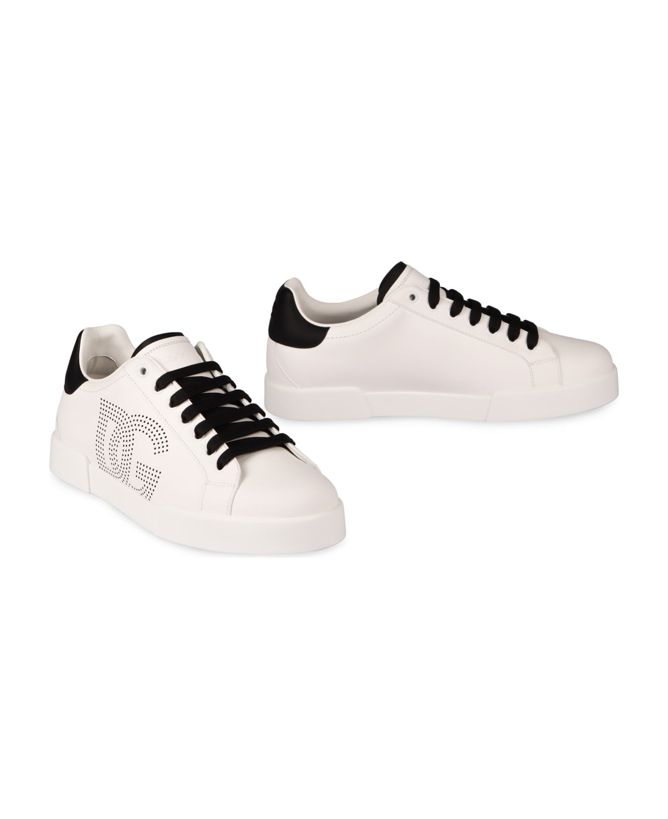 Dolce & Gabbana Portofino Leather Low-top Sneakers - White