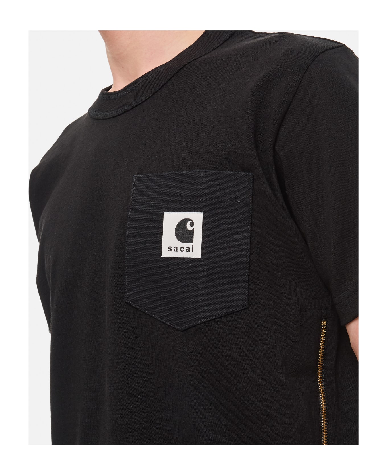 Sacai X Carhartt Wip Cotton T-shirt - Black