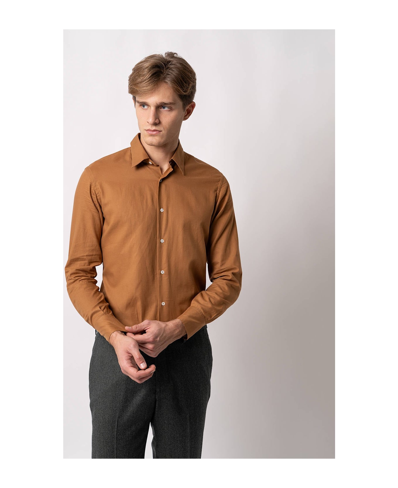 Larusmiani Casual Cotton Shirt Camden T-Shirt - Brown