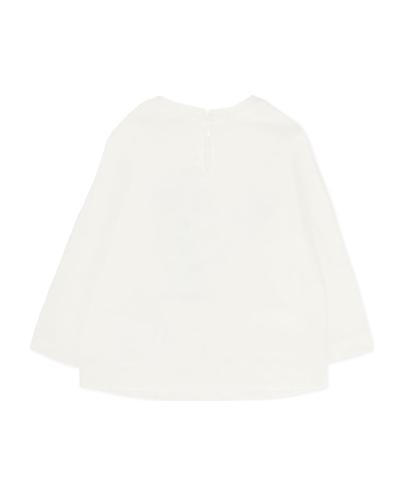 Monnalisa Ivory T-shirt For Baby Girl With Minnie - Ivory