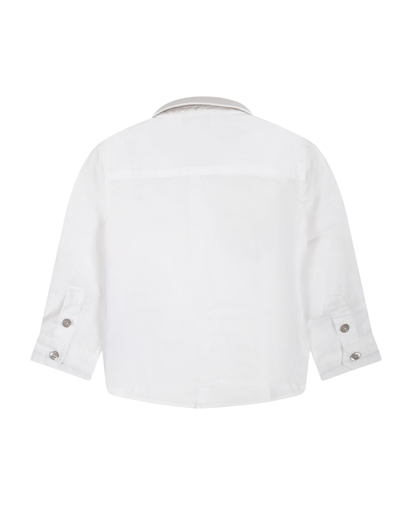 Emporio Armani White Skirt For Babyboy With Blue Eagle - White