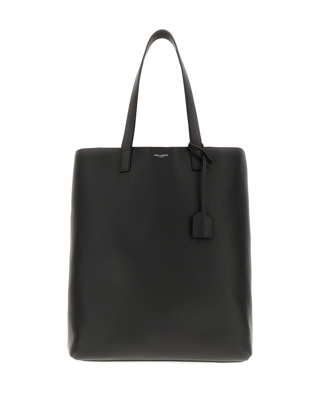 Saint Laurent Black Leather Shopping Bag - Black