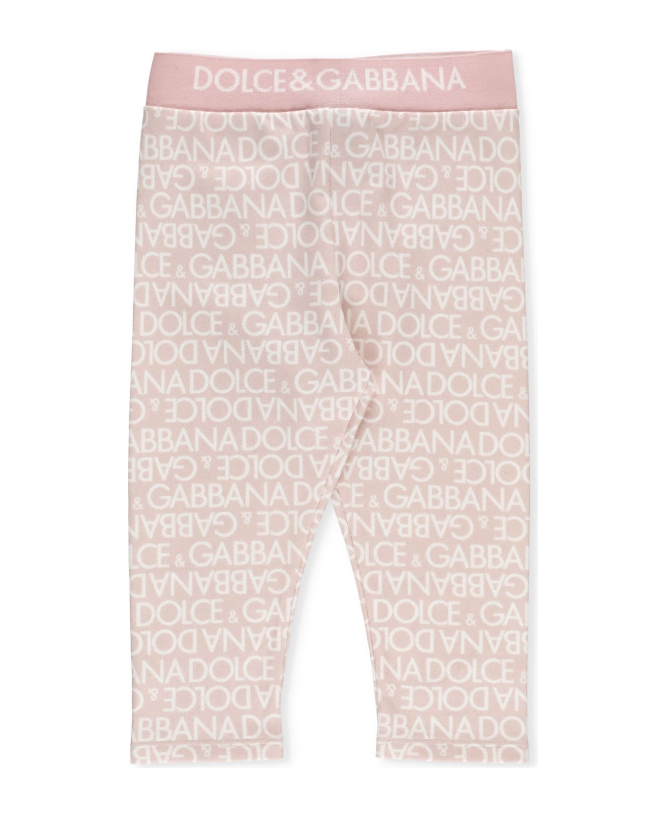 Dolce & Gabbana Leggings With Logo - Pink ボトムス