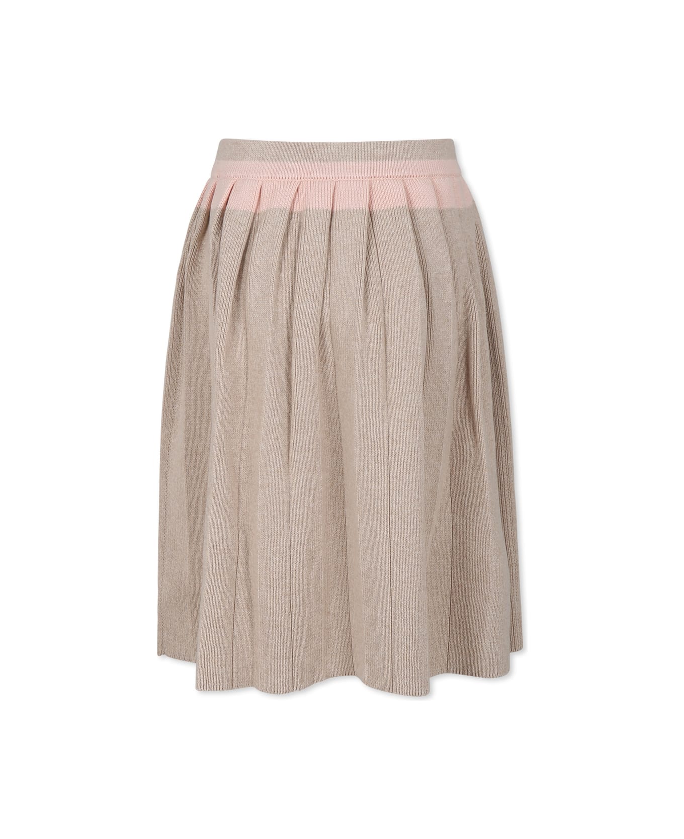 Chloé Beige Skirt For Girl With Logo - Beige ボトムス