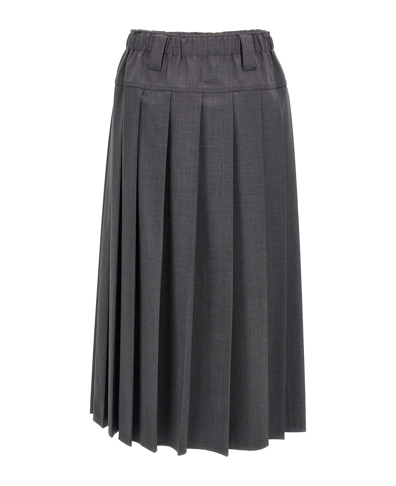 Brunello Cucinelli Pleated Skirt - Gray