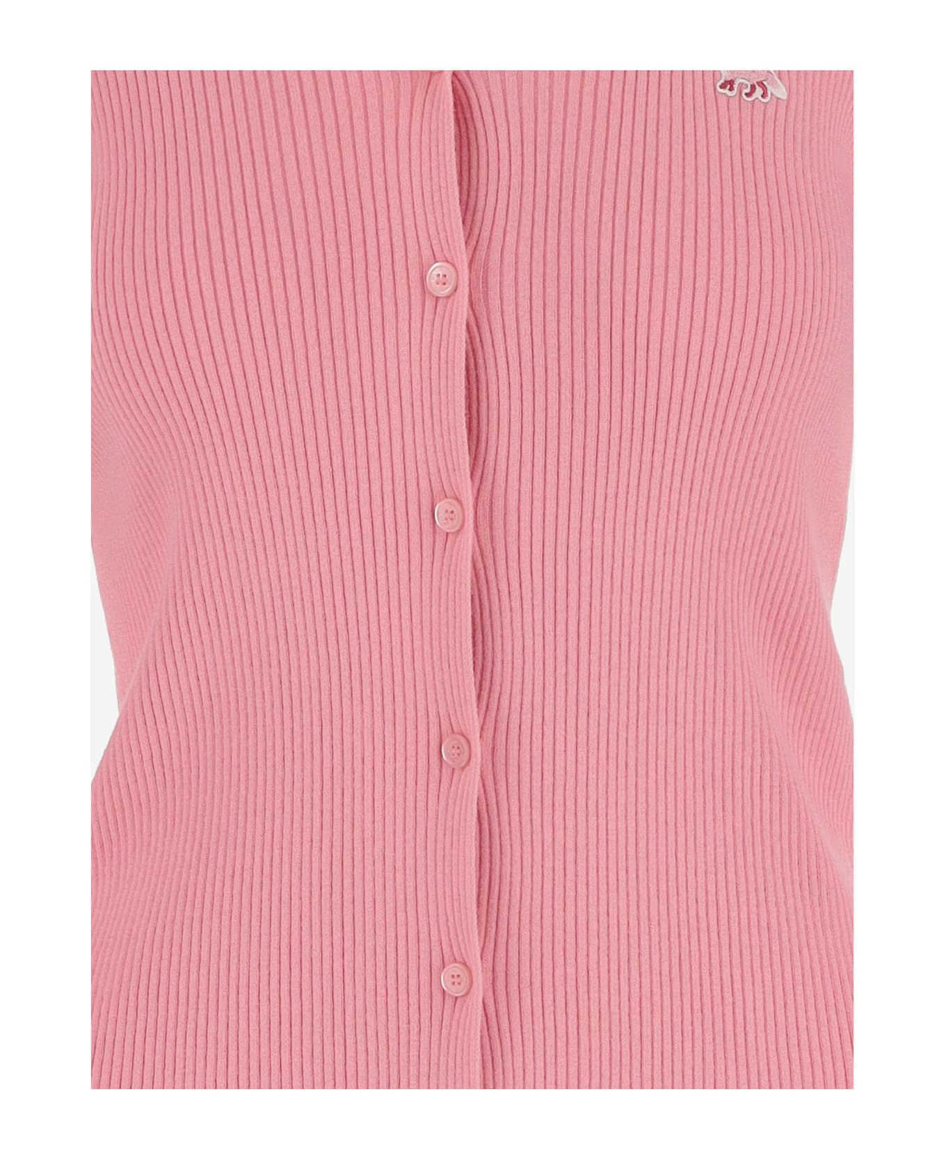 Maison Kitsuné Wool And Cotton Cardigan - Pink