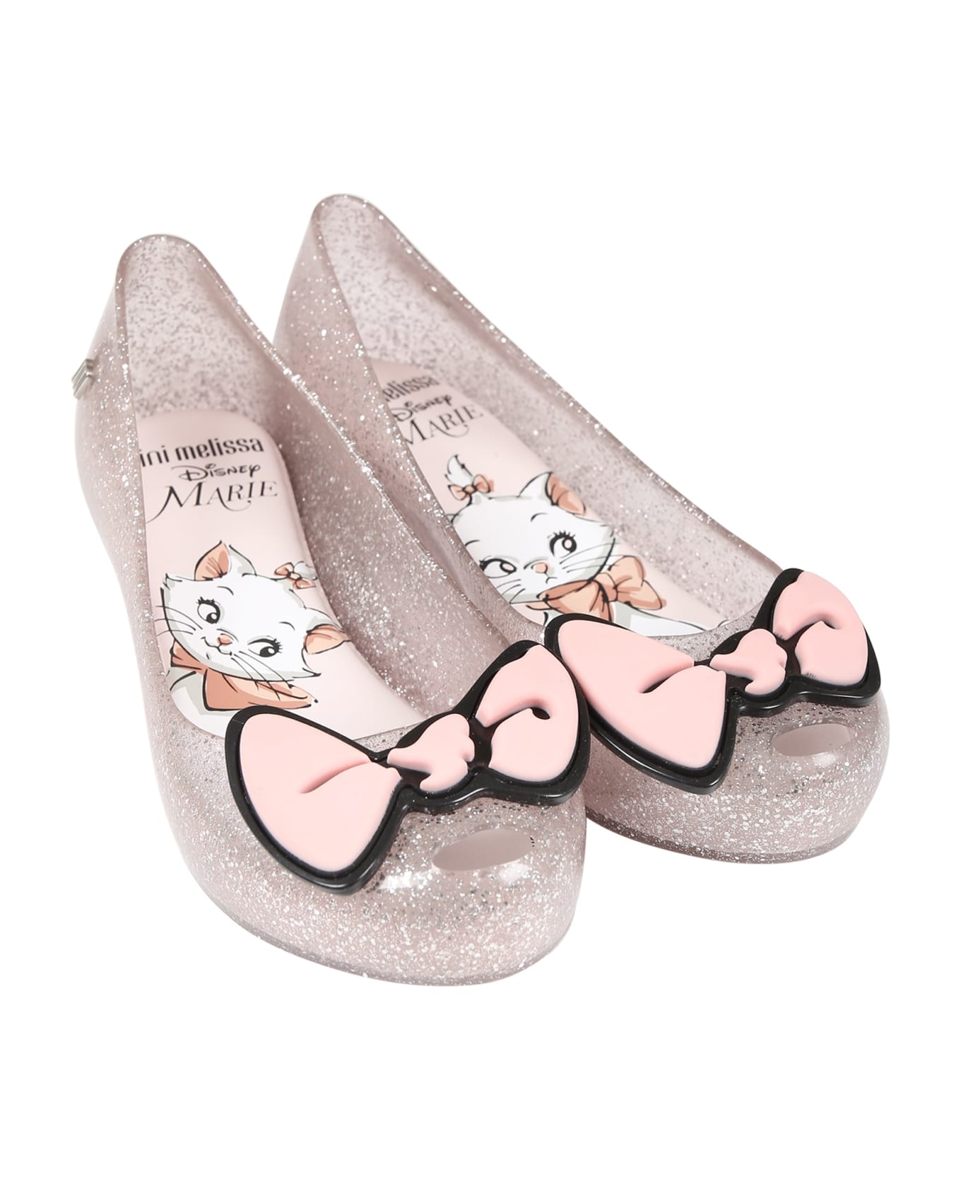Melissa Clear Ballet Flats For Girl With Bow - Transparent