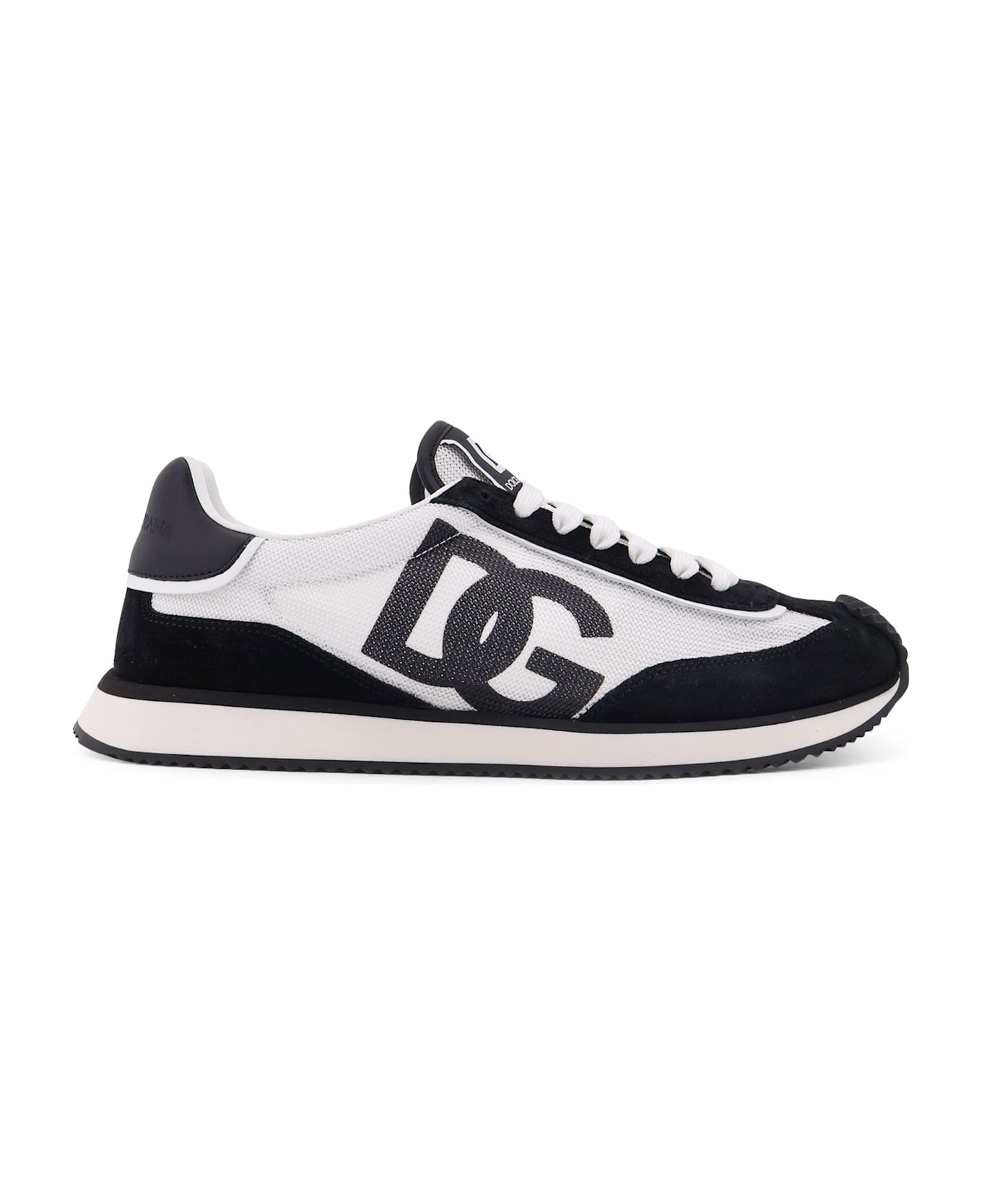 Dolce & Gabbana Low-top Mesh Sneakers With Suede Inserts - White