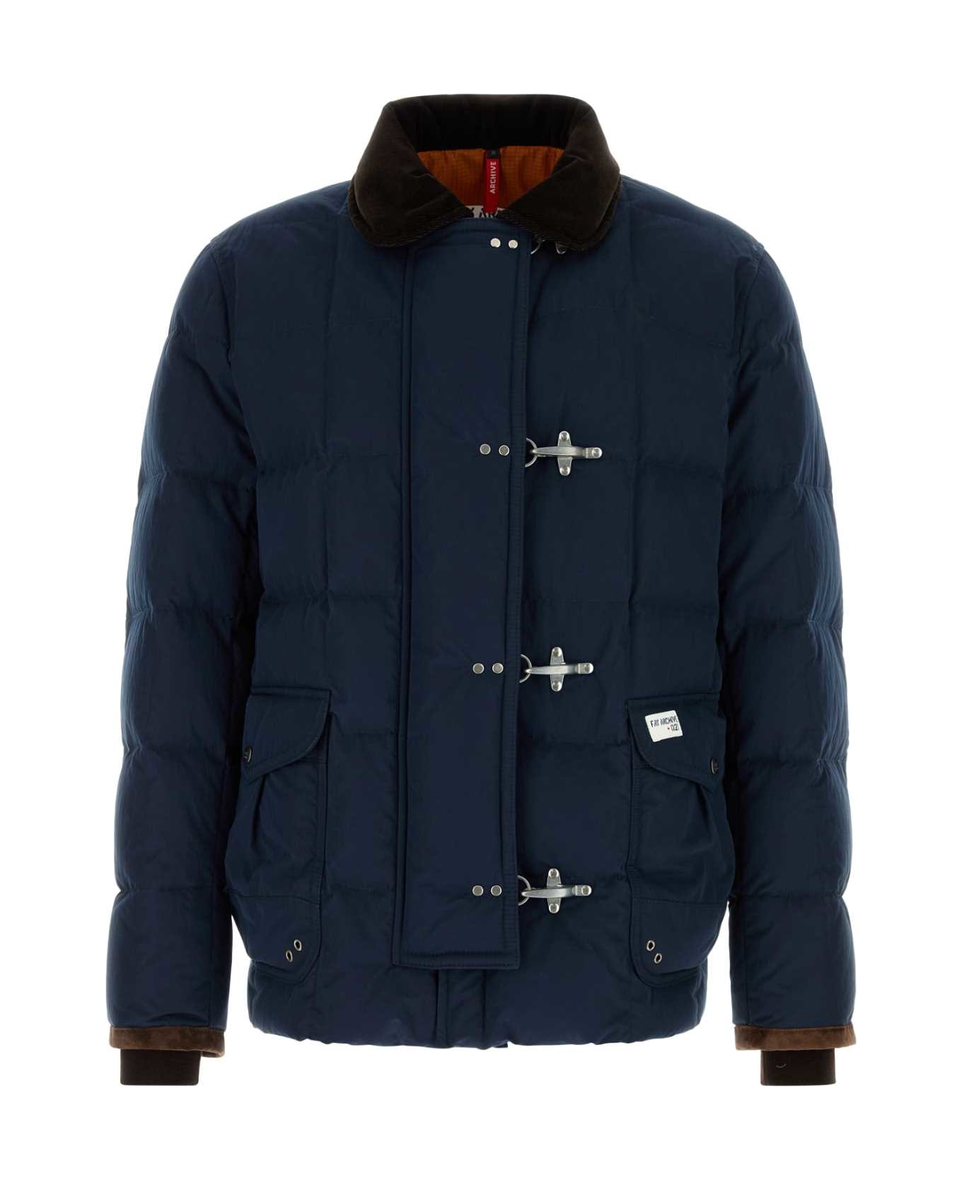 Fay Navy Blue Nylon Blend Down Jacket - BIRO