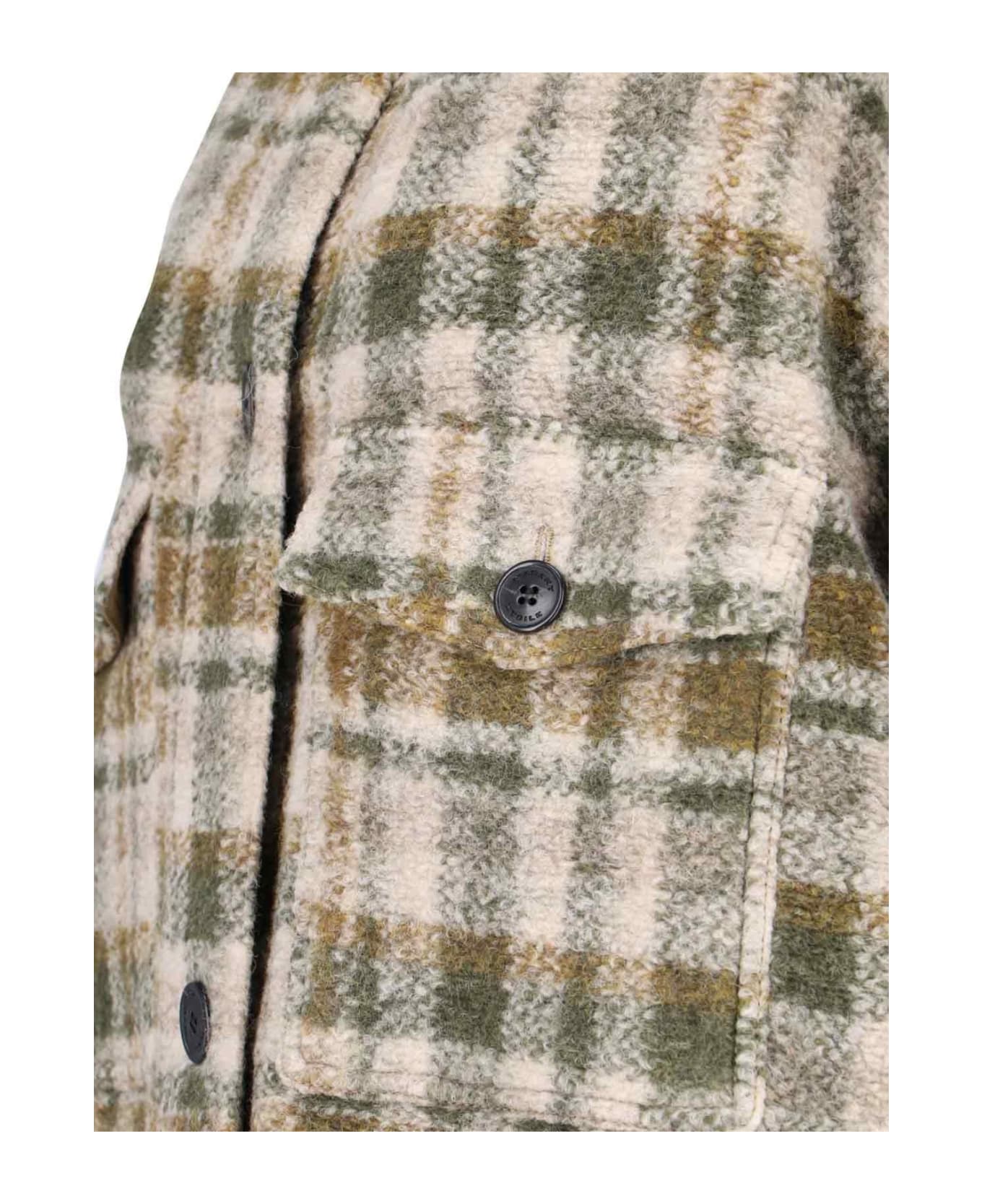 Marant Étoile Fontizi Check Midi Coat - Green