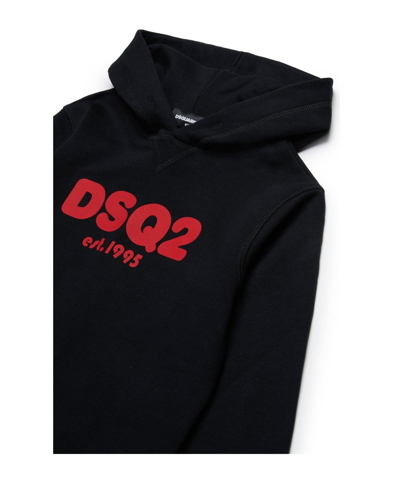 Dsquared2 Logo Printed Straight Hem Hoodie - Nero ニットウェア＆スウェットシャツ