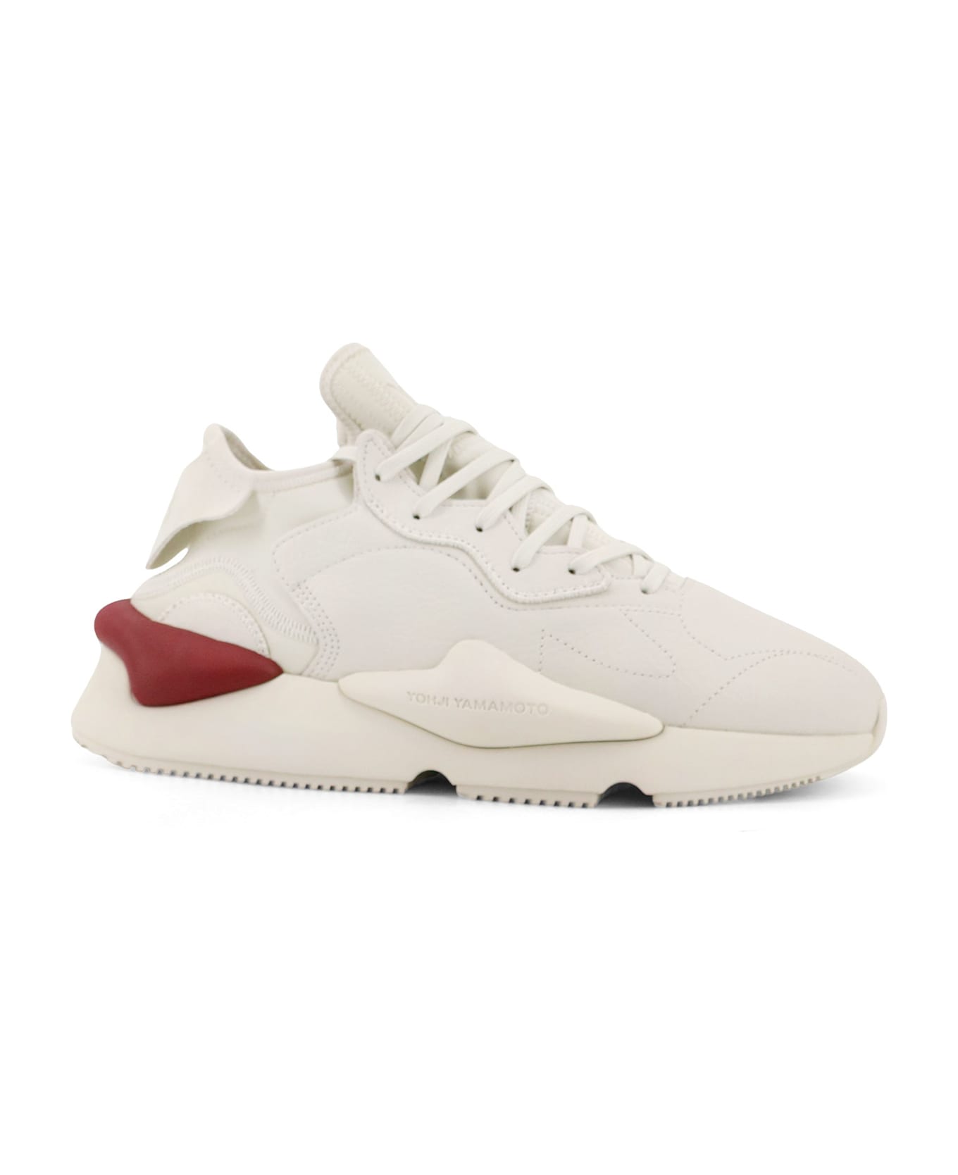 Y-3 Kaiwa Leather And Neoprene Sneakers - Grey