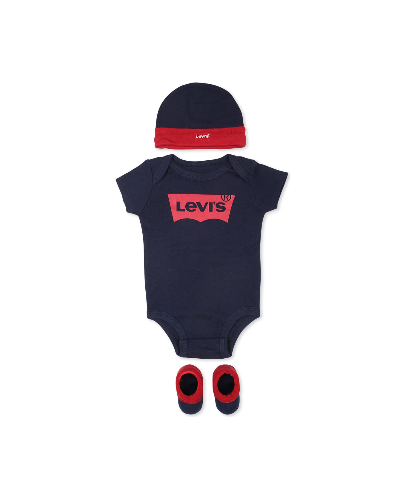 Levi
s Blue Set For Baby Boy With Logo - Blue