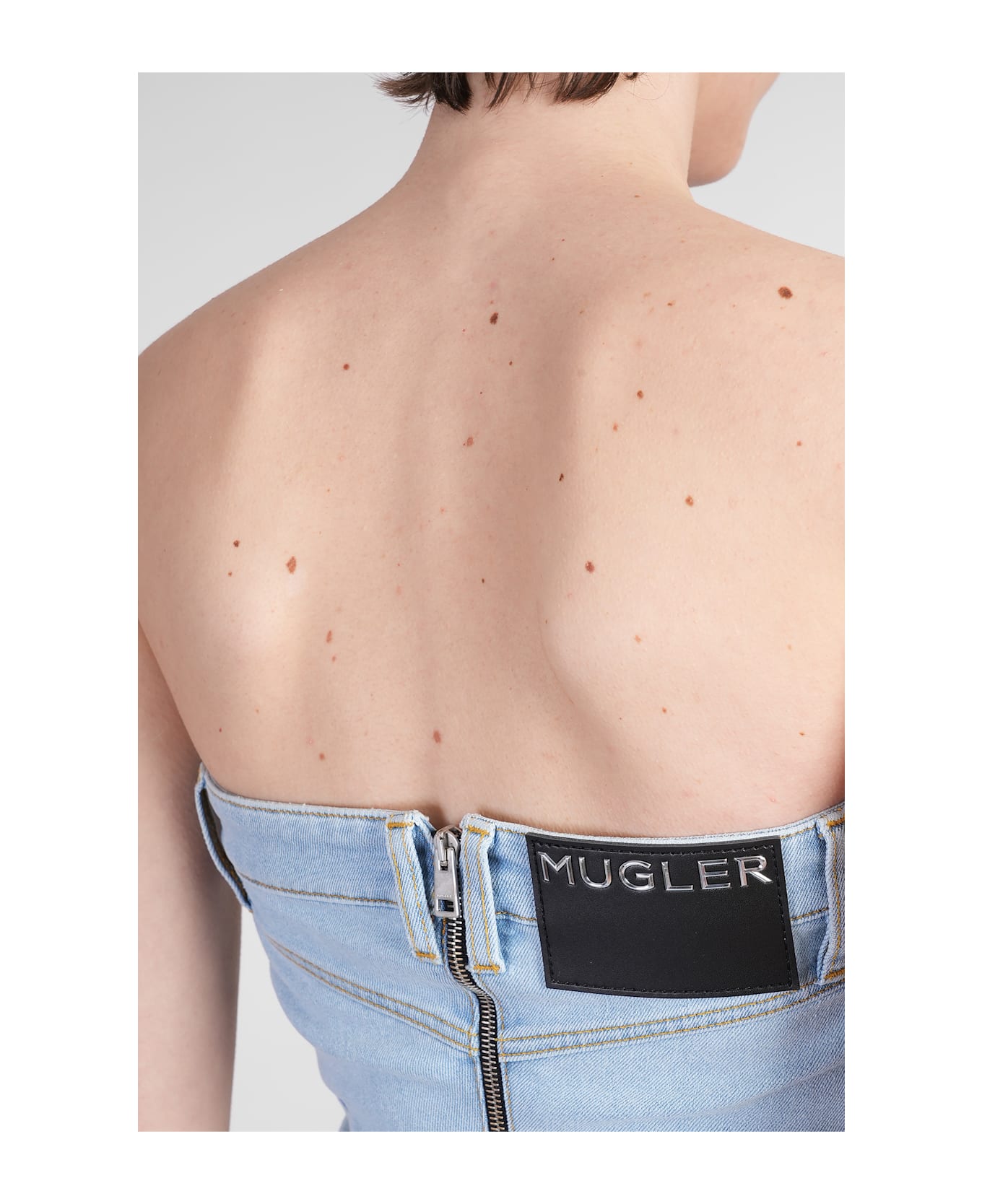 Mugler Topwear In Blue Denim - blue