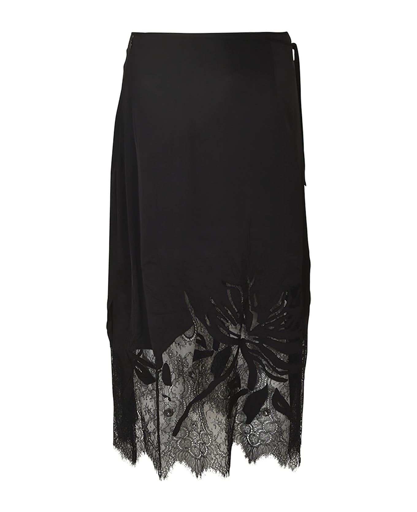 Paul Smith Lace Paneled Asymmetric Skirt - Black