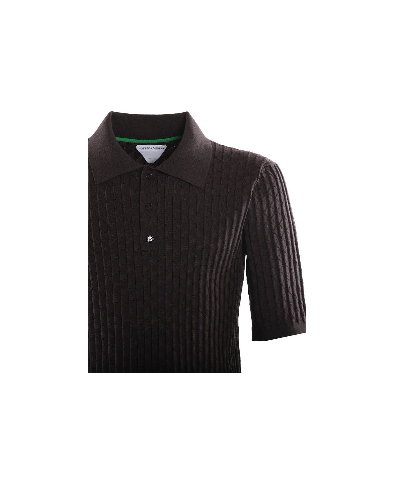 Bottega Veneta Buttoned Polo Shirt - BROWN