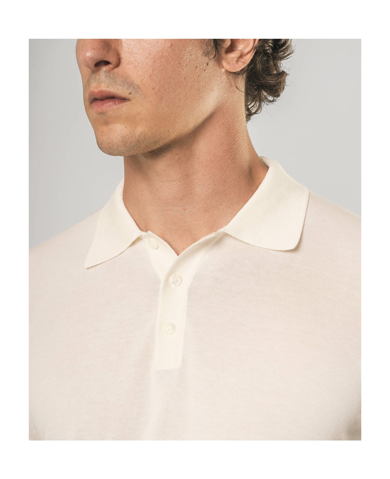 Larusmiani Ischia Polo Sweater - Ivory