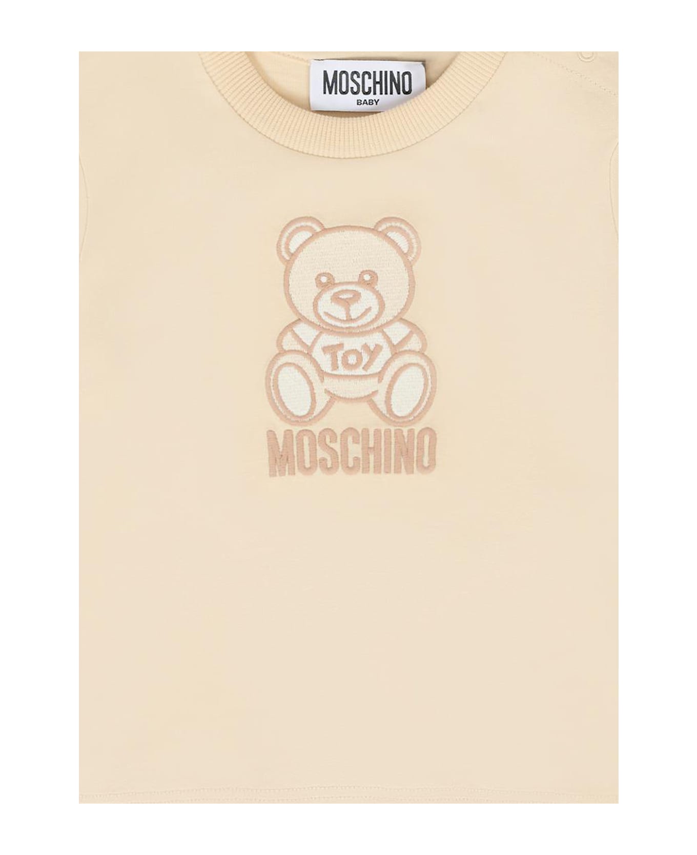 Moschino Beige T-shirt For Babykids With Teddy Bear - Beige