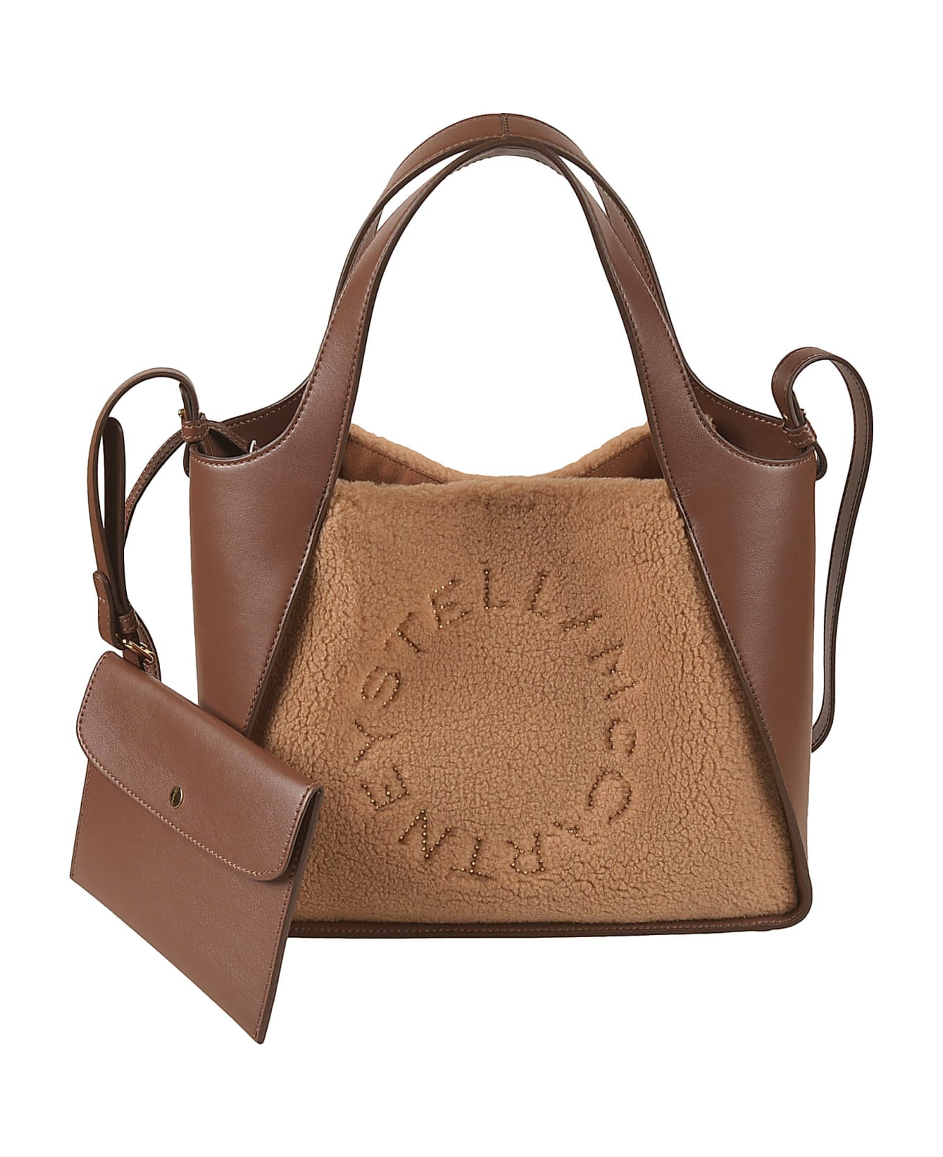 Stella McCartney Studded Logo Tote - Biscuit