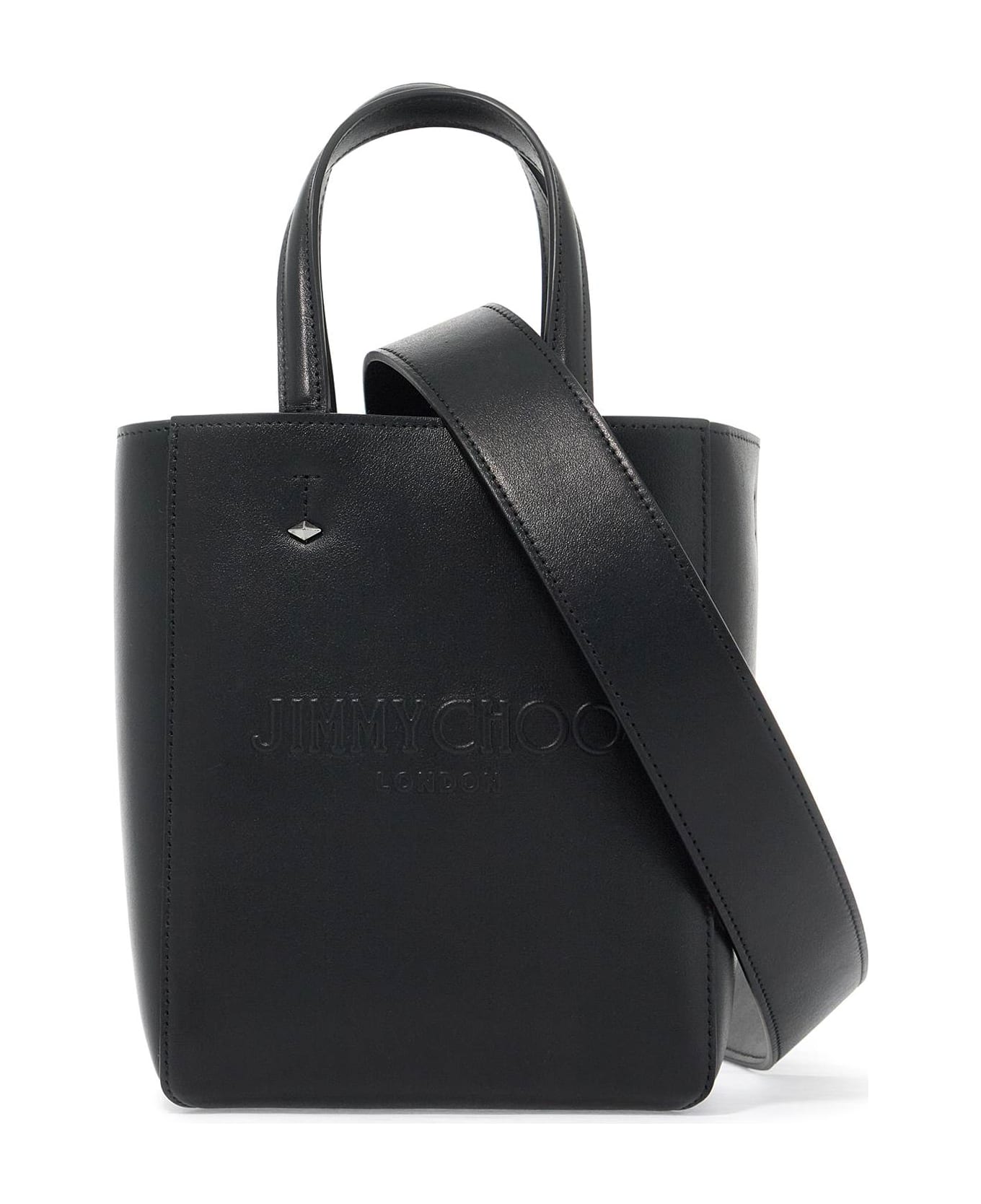 Jimmy Choo Smooth Leather Lenny N/s Tote Bag. - BLACK GUNMETAL (Black)