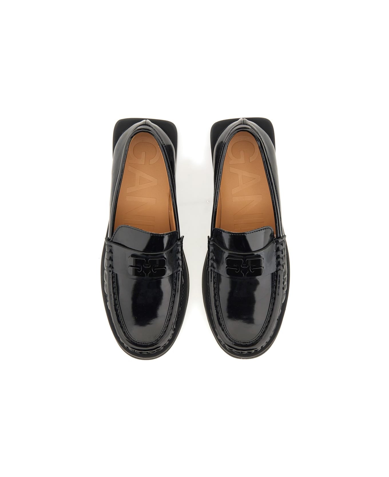Ganni "butterfly" Logo Loafer - BLACK