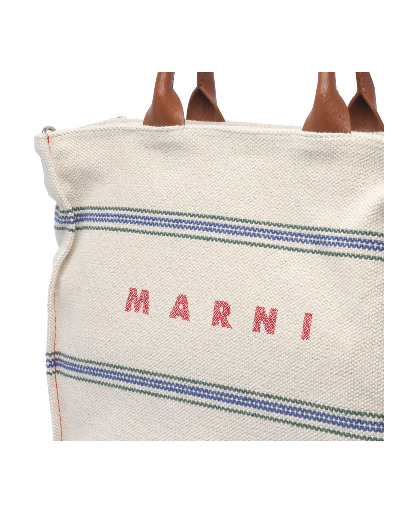 Marni Logo Shopping Bag - Beige