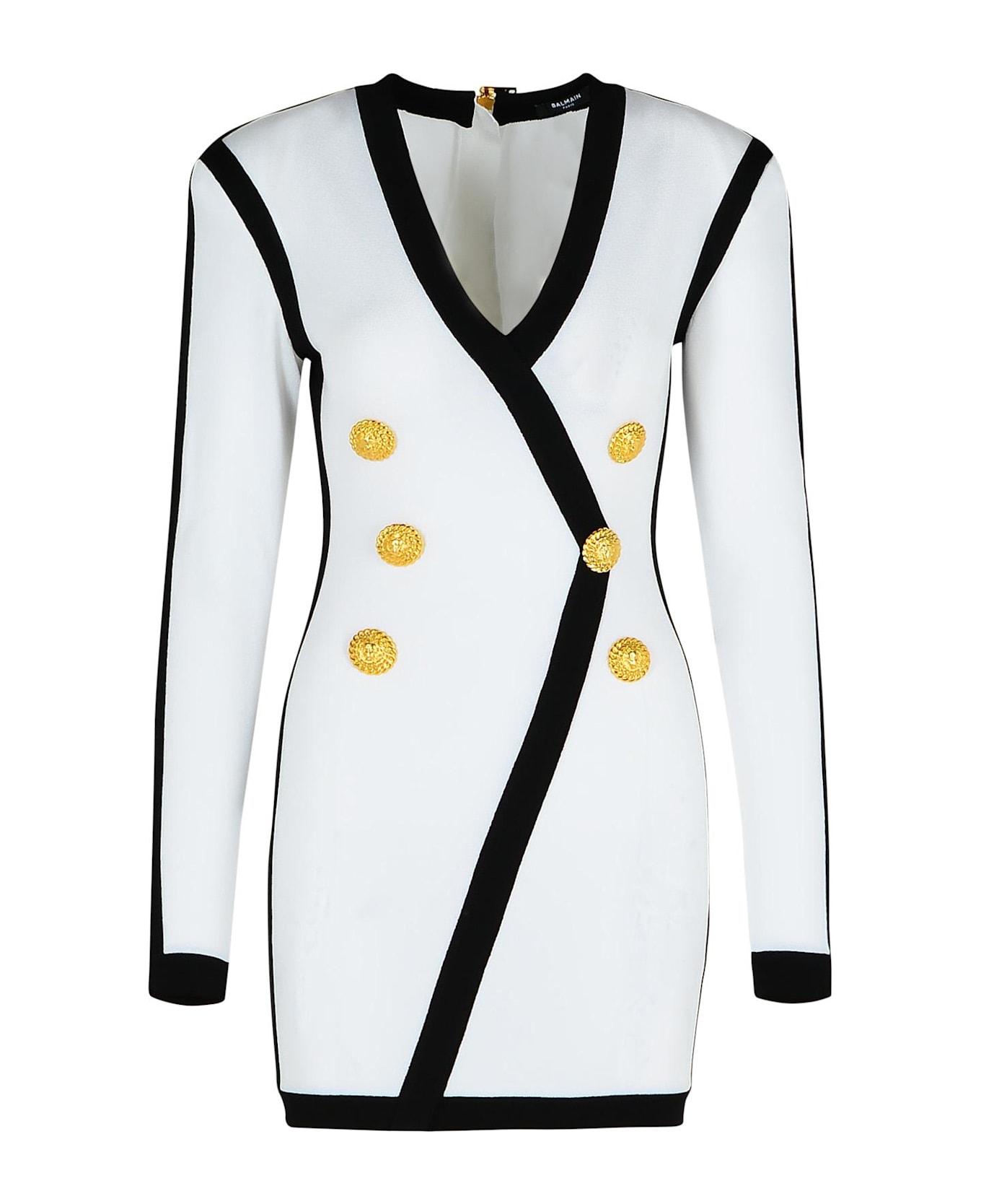 Balmain White Viscose Blend Dress - White