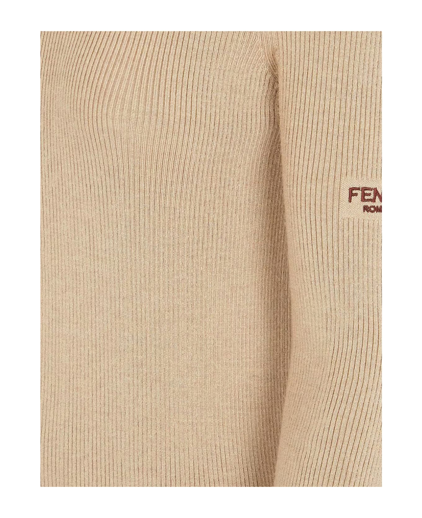 Fendi Beige Wool And Silk Dress - Nude & Neutrals