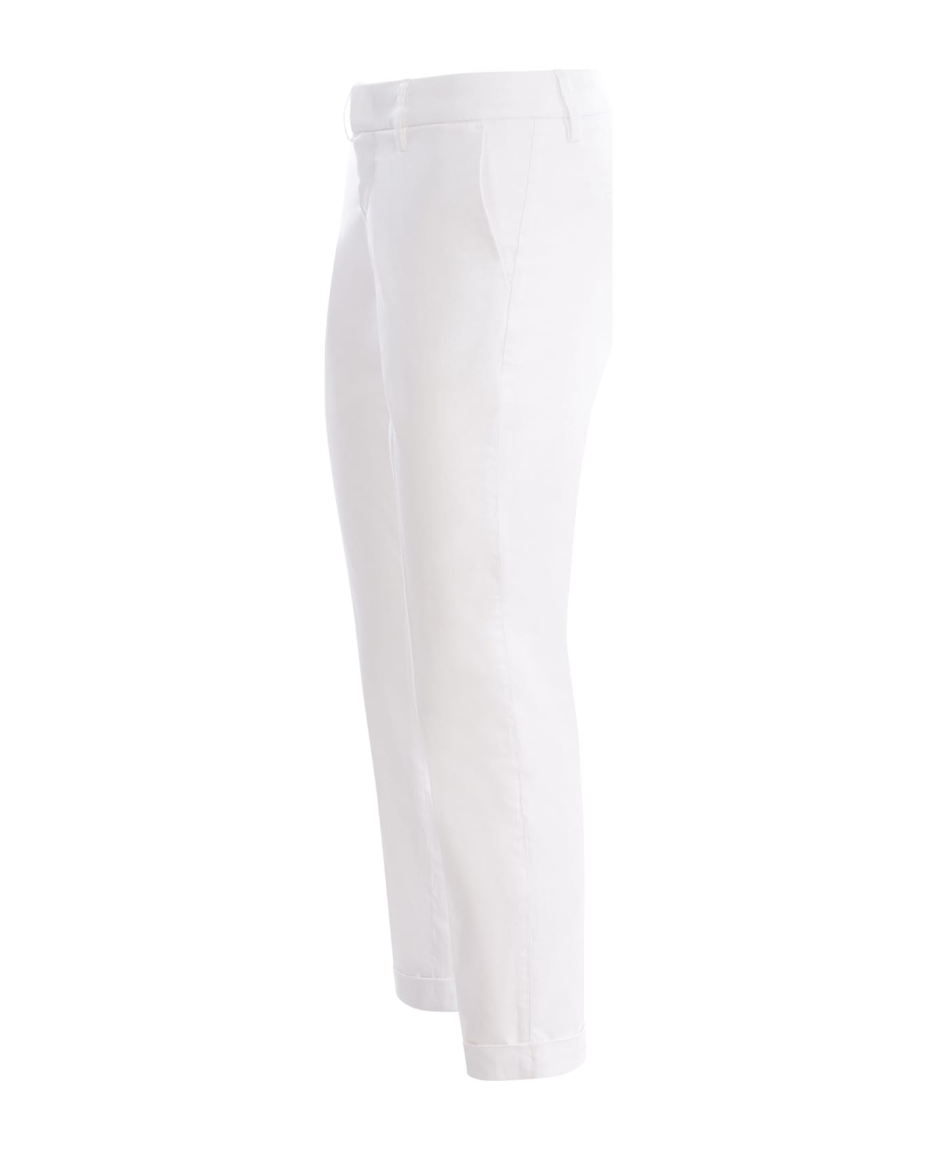 Fay Trousers Fay "chino" In Stretch Cotton - Bianco