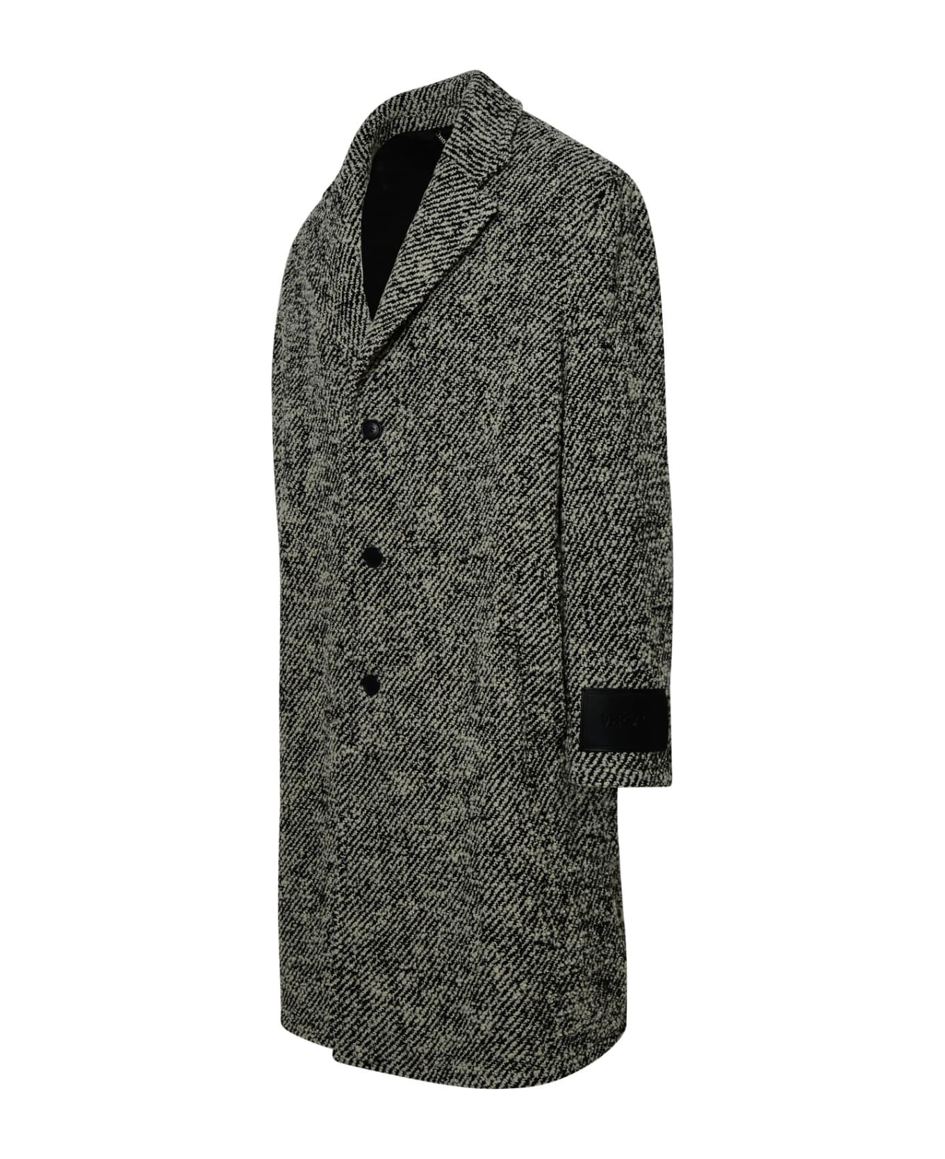 Versace Two-tone Wool Coat - Grey